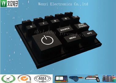 أسود مفتاح مخصص سيليكون لوحة المفاتيح / أبيض الشاشة الحريرية الطباعة المطاط موصل لوحة المفاتيح